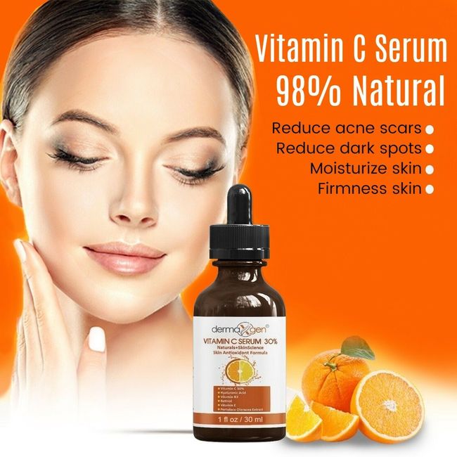 Dermaxgen® Pure Vitamin C 30% + VITAMIN B3+E+HA AntiAging + Antioxidant Serum