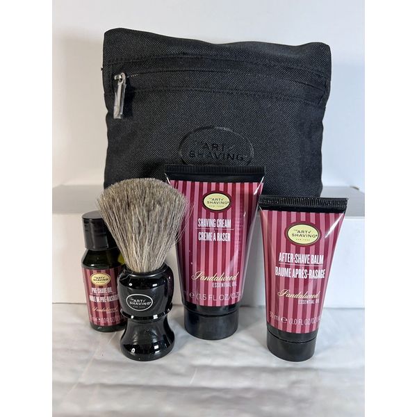 The Art of Shaving Midsize Sandalwood Shaving Kit W/ Travel Bag & Genuine Badger