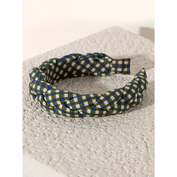 Shiraleah Braided Check Print Headband-Multi