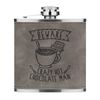 Beware Crazy Hot Chocolate Man 6oz PU Leather Hip Flask Grey Luxe