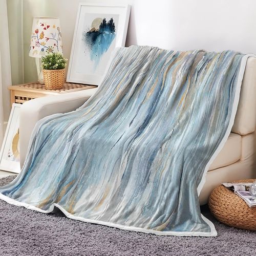 JAWO Throw Blanket, light blue Blankets Abstract Soft Fleece Blankets for Couch Sofa Bedroom, Morden Navy Blue Cooling blanket for Women Girls Gifts, 50X60