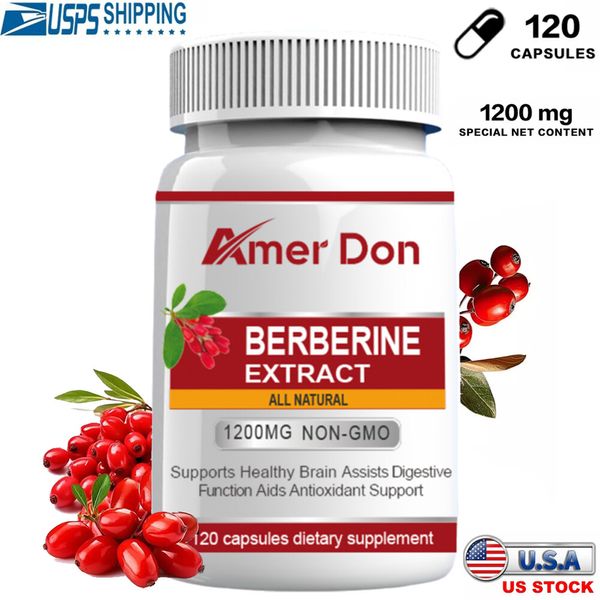Berberine HCL 1200mg per Serving 120 Capsules Per Servings Total High Absorption