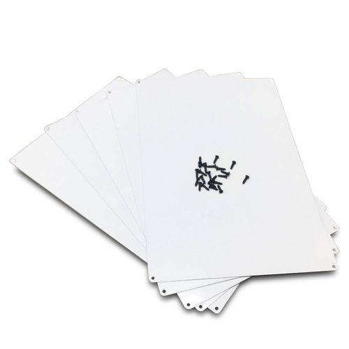 Ebamaz Aluminum Metal Signs Sublimation Blanks 8X12X0.026 Inch Nameplates for Heat Transfer Press UV Print 4 Drilled Holes 5PCS (Pearl White) 20X30 CM