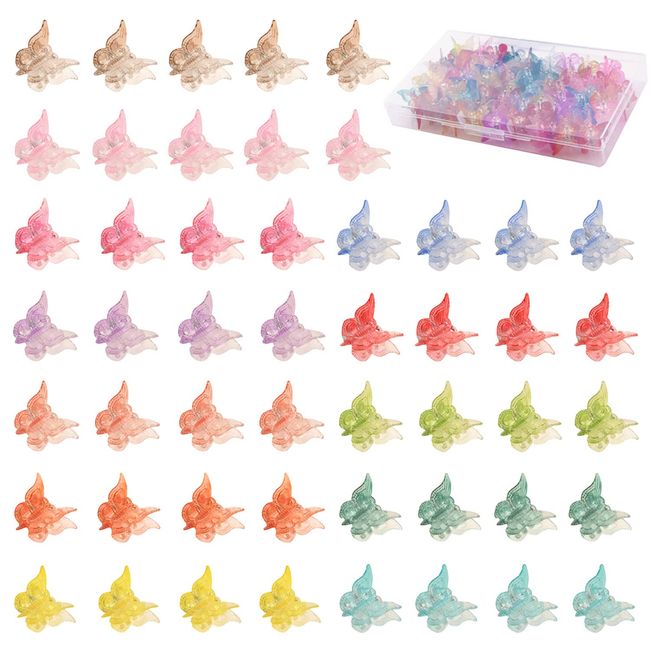 50 Stück Schmetterlings-Haarspangen, Mini-Schmetterlings-Haarspangen für Mädchen, Schmetterlings-Haarklammern, kleine Schmetterlings-Haarspangen für Frauen und Mädchen (mehrfarbig)