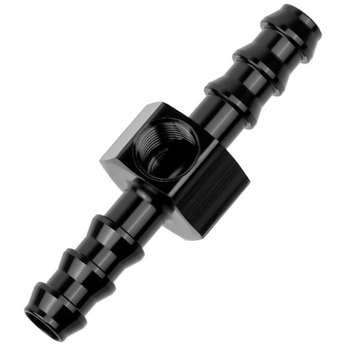 EVIL ENERGY 5/16 Barb Fuel Pressure Gauge Fitting Adapter with 1/8 NPT Sensor Gage Port Aluminum Black