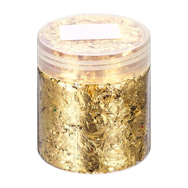 uxcell Resin Gold Foil Flakes 3g Metal Foil Flakes Nail Art Resin Art Craft Painting Candle Simulated Gold Foil Flakes for Jewelry Making Yellow