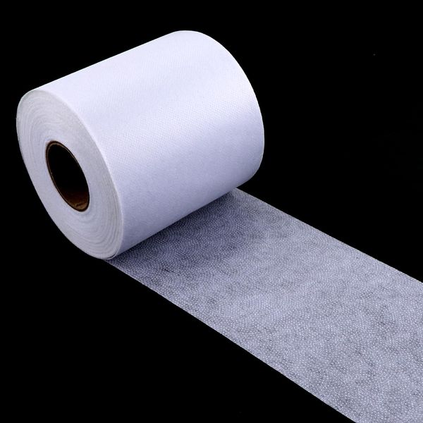 Iron-On Non-Woven, 0.11x55yd Polyester Non-Woven Interfacing Single-Sided Iron on Interfacing Lightweight Medium Weight Fusible Interfacing for Sewing Quilting Crafting