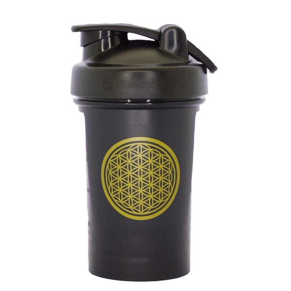 BBEXP-20-FOL Classic V2 Blender Bottle, Flower of Life BlenderBottle Classic V2, 20 oz (600 ml), EXPAND Collaboration Bottle, Full Color, Black