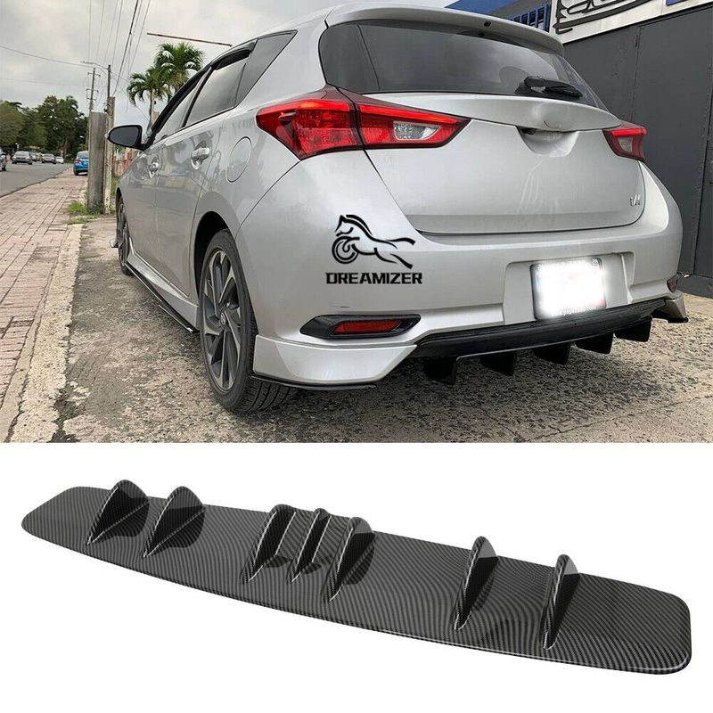 Carbon Fiber Rear Body Bumper Diffuser Shark 7 Fin Spoiler For Toyota ...