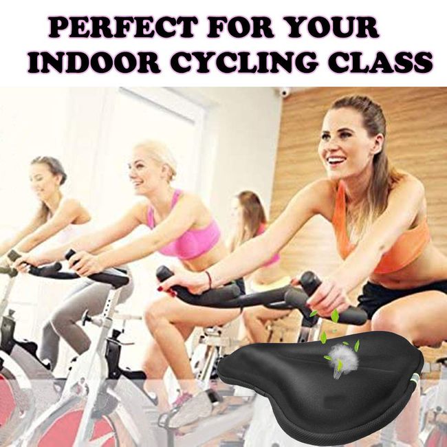 1/2 PCS Soft Bike Seat Cover Padded, Wide Gel Soft Pad Exercise Bike Seat  Cushion, Wide Foam Bicycle Seat Cushion, Fits Stationary Bikes, Outdoor  Cycling