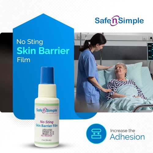 Safe n' Simple Skin Barrier Wipes with Alcohol - 50 Individual 2x2 Large Barrier Film Wipes with Alcohol - Skin Prep Protective Wipes - Bandage Medical Adhesive Remover for Skin