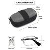 VEVESMUNDO Folding Reading Glasses Lightweight Rectangular Metal Frame Pocket Foldable Readers with Case