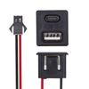 cablecc OEM DIY Type-C & Type-A Female Socket DC 5V Power to 2Pin Header Cable Pitch=2.54mm Latch Mount Type