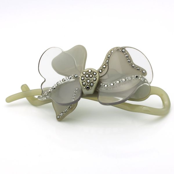 Sparkly Butterfly Celluloid Hair Barrettes, Black