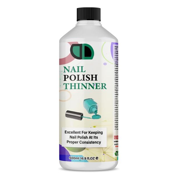 DD Nail Polish Thinner to Restore Hardened Nail Polish THINNER Gel Nail Varnish Thinner Thin and Revive old Favorite polish (500ml)