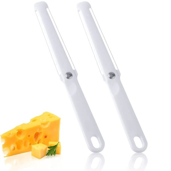 Cheese Slicer, 2pcs Cheese Wire Cheese Cutter with Soft Handle for Hard and Semi-Hard Cheese Butter, Chocolate, Jams, and Creams-Long Duration, Cheese Slicers for Block Cheese.