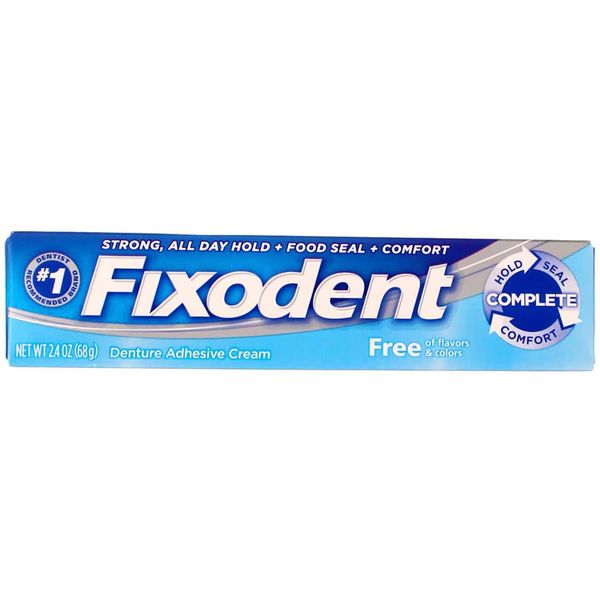 Fixodent Free Denture Adhesive Cream 2.40 oz (Pack of 10)