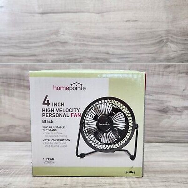 Homepointe 4 inch Black High Velocity Personal Fan