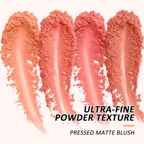 Boobeen Powder Blush Palette Matte Blush for Cheek Makeup, Blush compatto leggero e altamente pigmentato per il viso, look arrossato naturale costruibile