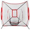 Portable Practice Net Baseball Softball 7x7' Bundle w/ Strike Zone & Training
