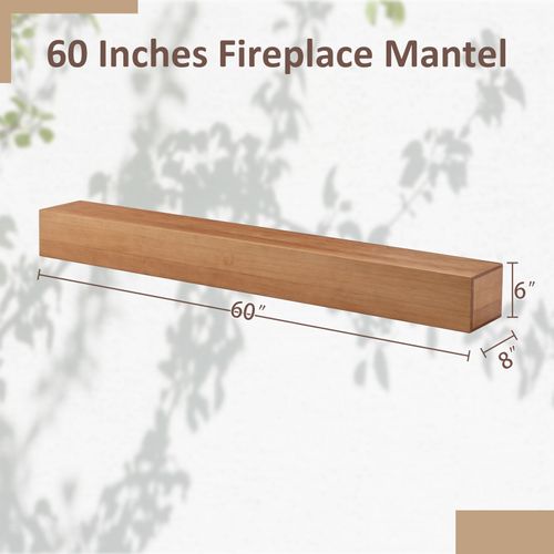60" Natural Wooden Fireplace Mantel Wall Mounted Floating Shelf 8inch Deep NewMK