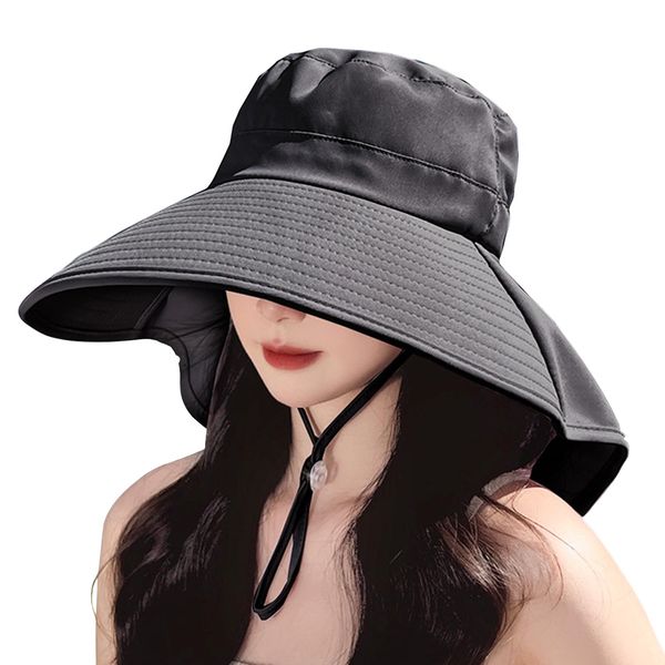 Pneito UV Protection, Sun Protection, Wide Brim, Sun Protection Hat, Lightweight, Cool to Touch, Breathable, Includes Chin Strap, Small Face Effect, Omnidirectional UV Protection, Compact, UV