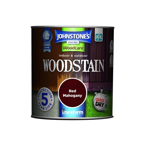 Johnstone's Woodcare Indoor and Outdoor Woodstain - Red Mahogany 250ml