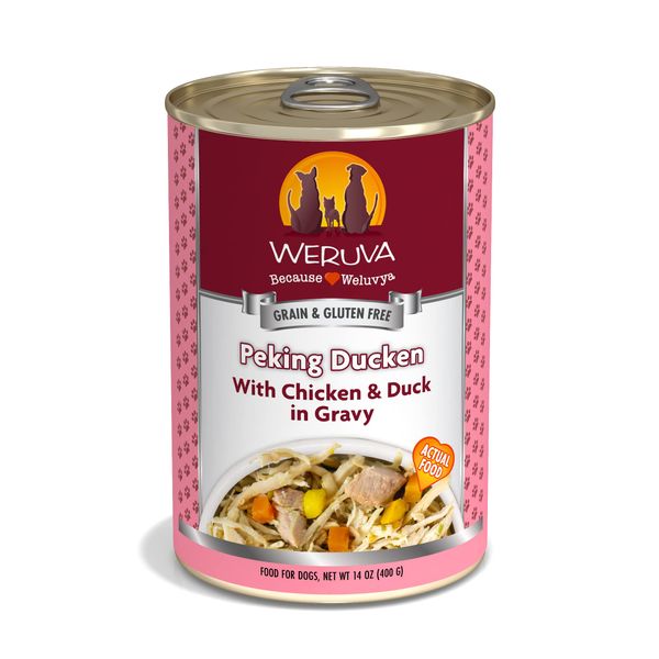 Weruva Classic Dog Food, Peking Ducken with Chicken Breast & Duck in Gravy, 14oz Can (Pack of 12)