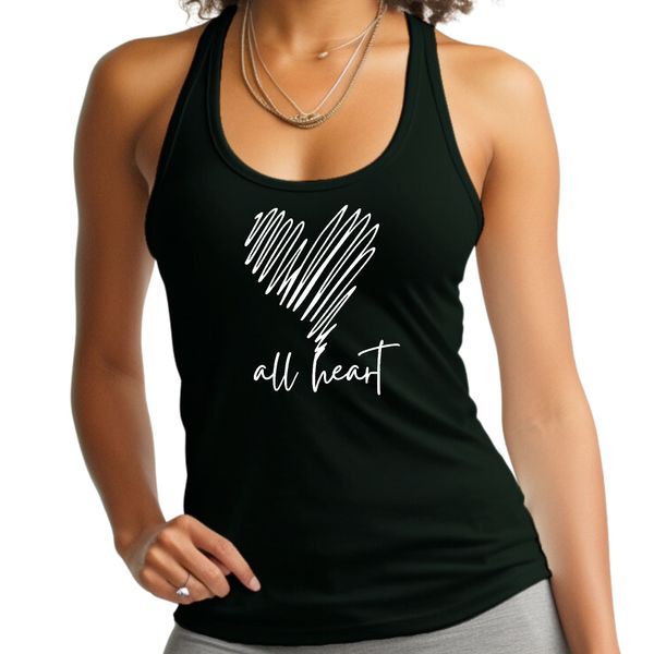 Womens Fitness Tank Top Graphic T-shirt Say it Soul - All Heart Line - Black / XS