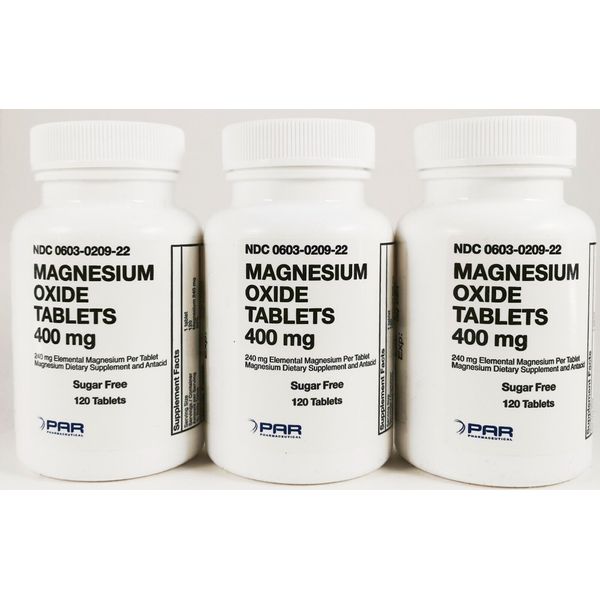 Magnesium Oxide 400 mg by PAR Brand Sugar Free total 360 tablets EXP:03/2025