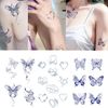 Jagua Tattoo Stickers 2 Weeks Disappearing Tattoo Set of 3 Tattoos Korean Butterfly Flower Snake Spider (C)
