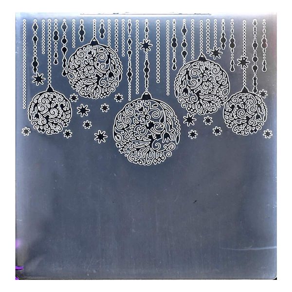 Kwan Crafts Merry Christmas Lighting Ball Star Plastic Embossing Folders for Card Making Scrapbooking and Other Paper Crafts, 15x15cm