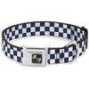 Buckle-Down 16-23" Checker Sapphire Blue/White Dog Collar Bone, Wide Medium
