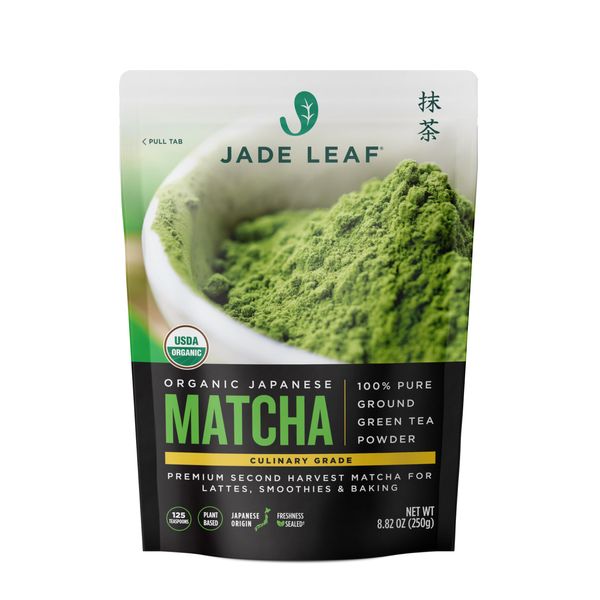 Jade Leaf Matcha Organic Green Tea Powder, Culinary Grade, Premium Second Harvest, Authentically Japanese (8.8 Ounce Pouch)