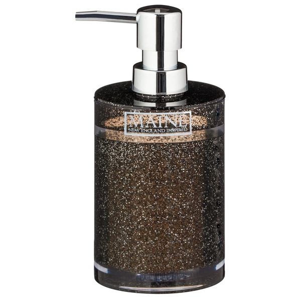 New Stunning Black Glitter Soap Lotion Pump Dispenser With Stylish Silver Pump Perfect For Any Kitchen Sink or Batroom Soap Dispenser Home Decor -A51