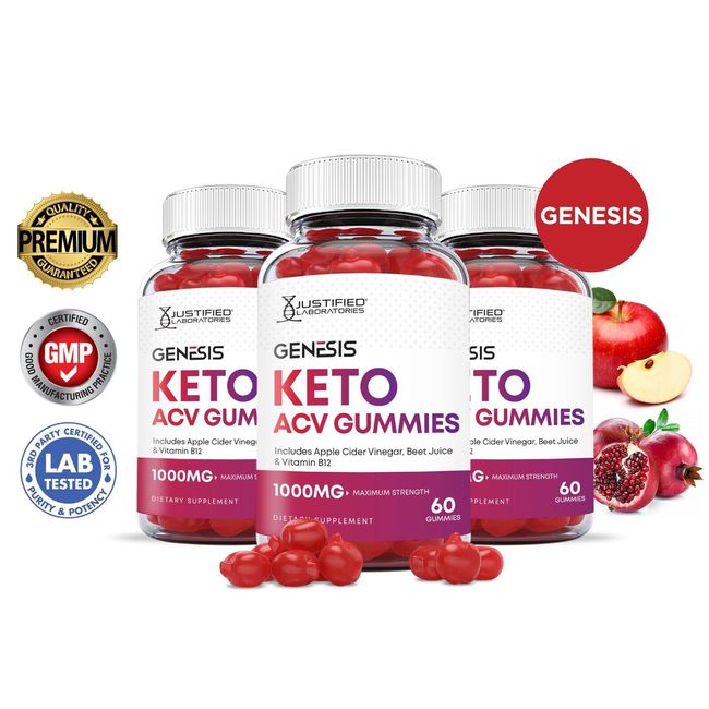 Genesis Keto ACV Gummies 1000MG Apple Cider Vinegar 180 Gummys