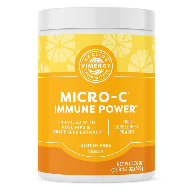 Vimergy Micro-C Immune Power, 278 Servings – Vitamin C 1000mg – Gentle ascorbic Acid – Buffered Vitamin C Powder – Immune & Nerve Support – Benefits Bone & Cartilage – Gluten-Free – Vegan (500g)