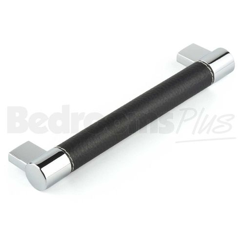 Leather Chrome Bar Kitchen Cabinet Door Handle Cupboard Drawer Bedroom Furniture Handle 160mm