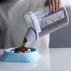 Rice Stocker, Rice Dispenser, Rice Container, Compact, Space-saving, Freshness Keep, Includes Measuring Cup, Storage Container, Transparent Visualization, Drawing, Horizontal, Dagashi Storage, Sugar,