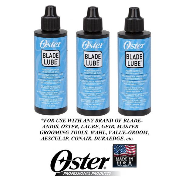 3-Oster PREMIUM Lubricating BLADE/Shear OIL Lube*Works w/Andis,Wahl,Geib Clipper