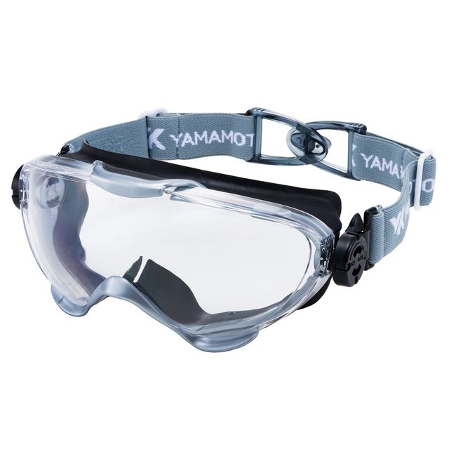 [山本光学] YAMAMOTO YG-6000BB ゴーグル 後ろ止めバックルベルトマスク併用可 ブラック×シルバー PET-AF(両面ハードコートくもり止め) 日本製 JIS 紫外線カット