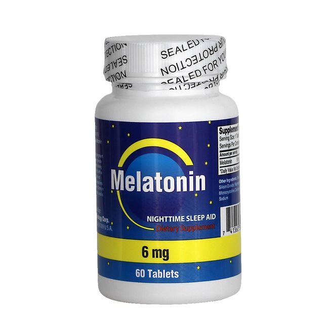 NCB Melatonin, 6 mg 60 tabs, all-natural nightcaps aids, 2 months supply