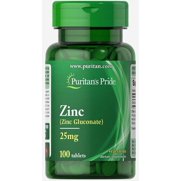 Puritan's Pride Zinc Chelate 25 mg - 100 Tablets