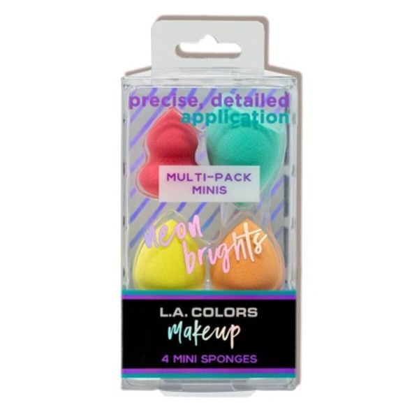 LA COLORS 4PC MINI MAKEUP Blending Sponges NEON BRIGHTS