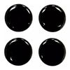 4 x 40mm DIAMETER BLACK ROUND STICKER - PATCH - HIGH GLOSS DOMED GEL