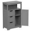 Gray Bathroom Cabinet Storage Organizer w/3 Drawers Shelf Stuff Display Rack