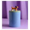 Raspberry Blossom Blue Dog Treat Jar
