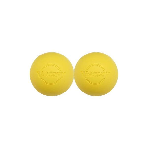 Velocity Massage Lacrosse Ball for Muscle Knots, Myofascial Release, Yoga & Trigger Point Therapy - Firm Rubber Scientifically Designed for Durability and Reliability - Yellow, 2 Balls