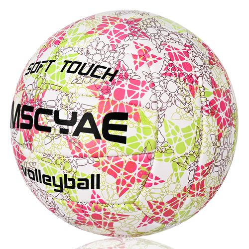 Official Size 5 Volleyballs, Indoor Outdoor Beach Volleyballs, Soft Touch Beach Volleyball for Beach, Garden and Bathroom, Multicoloured