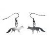 Fox Earrings Miniblings Foxes Silhouette Shadow Silver